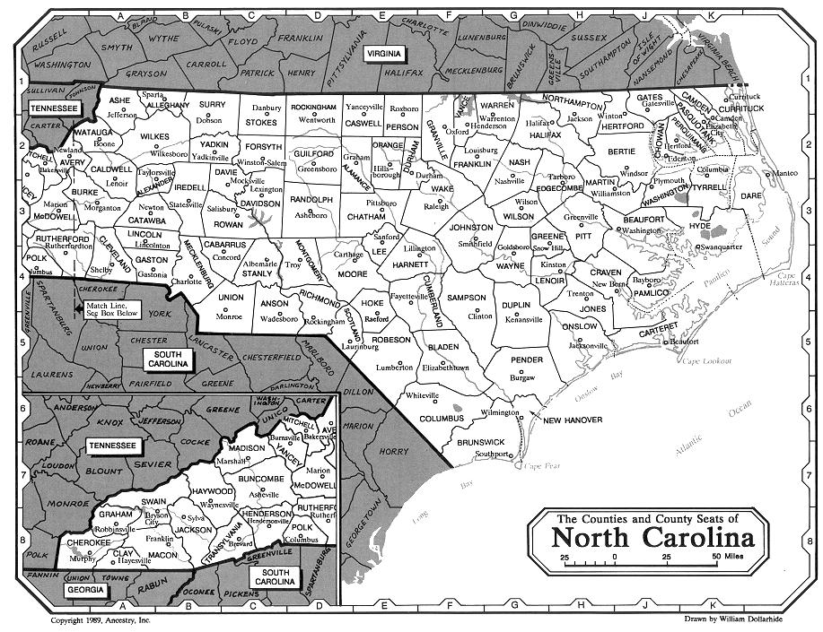 NC Counties Map